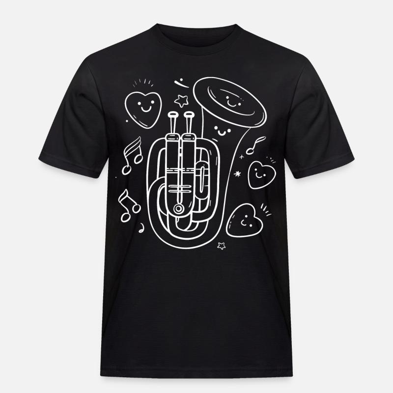 Tuba Comic - Männer Workwear T-Shirt - Schwarz