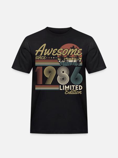Bursdag i 1986 - Retro gave - Workwear T-Shirt for menn - svart