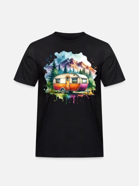 Camping Camper Caravan - Men's Workwear T-Shirt - black