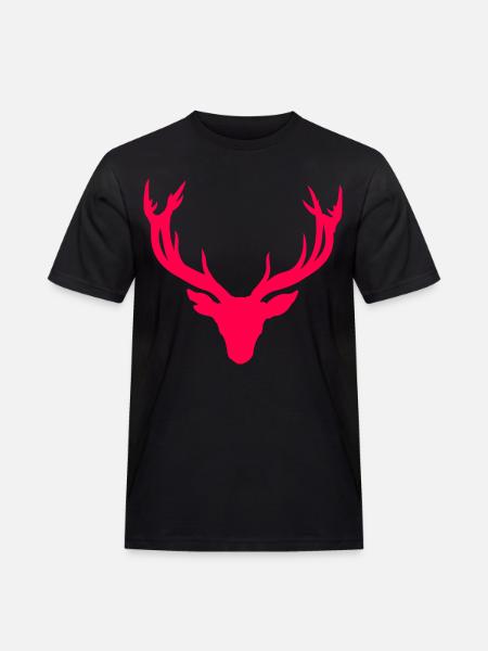 Hirschkopf – Für Jäger & Naturfreunde - Männer Workwear T-Shirt - Schwarz