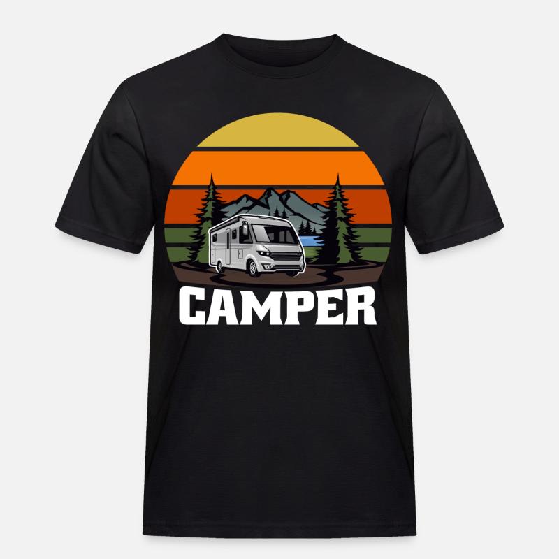 Camper Camperin Wohnwagen Geschenk - Männer Workwear T-Shirt - Schwarz
