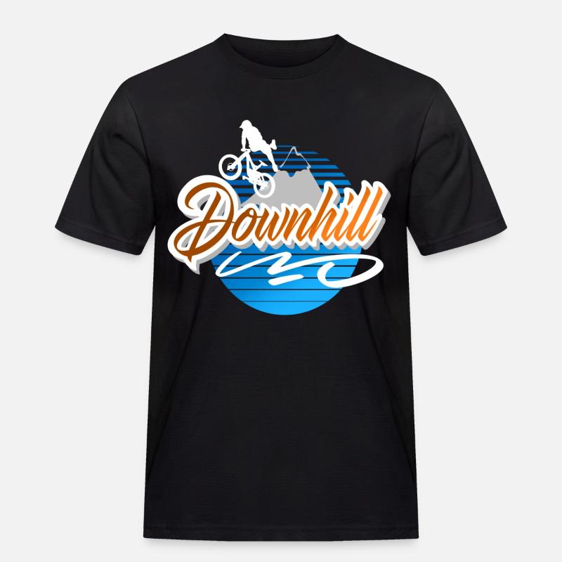 Downhill - Männer Workwear T-Shirt - Schwarz