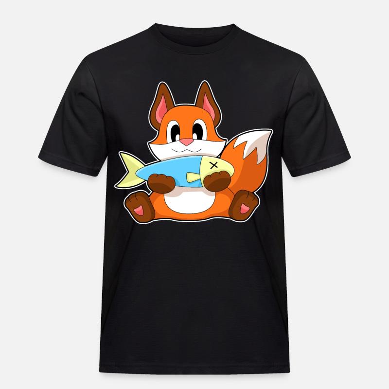 Fox Fish - Men's Workwear T-Shirt - black