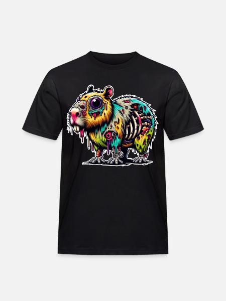 Capybara Zombie Monster Halloween - Men's Workwear T-Shirt - black