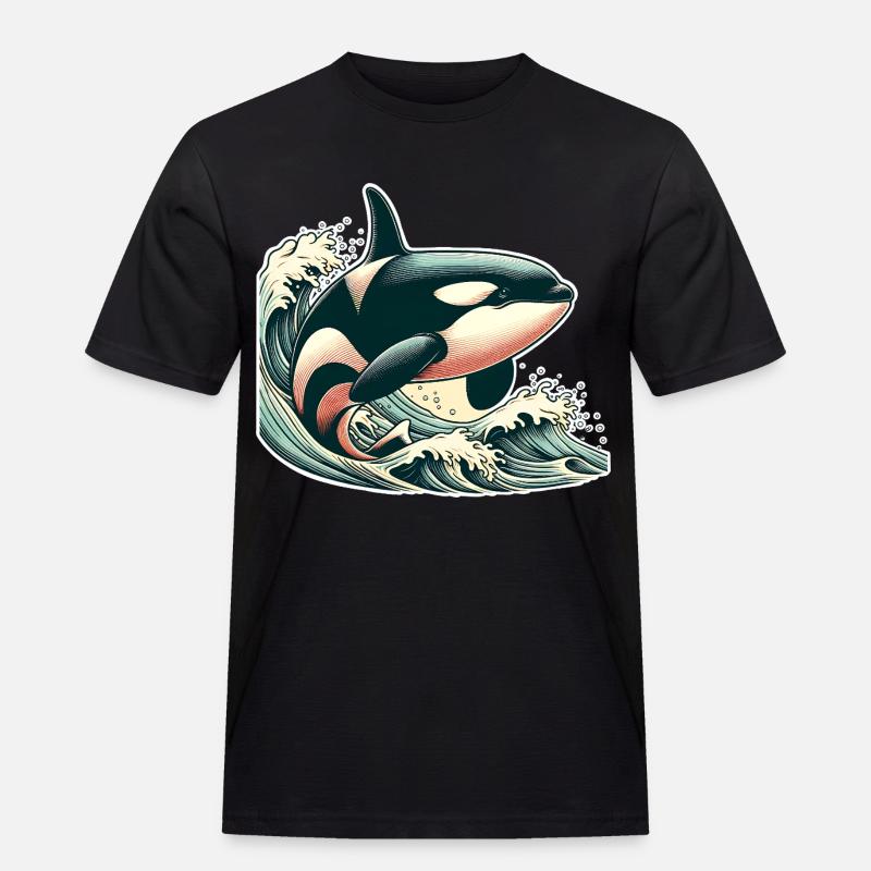 Orca Schwertwal - Männer Workwear T-Shirt - Schwarz
