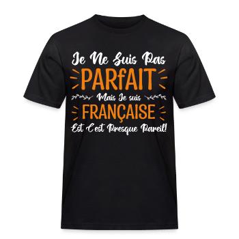 cadeau pour une française, Je suis française. - T-shirt Workwear homme - noir - Devant - AI Model Male 178 light (178cm)