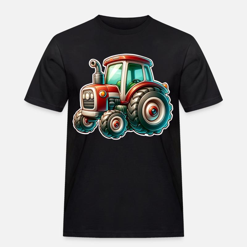 Traktor - Männer Workwear T-Shirt - Schwarz