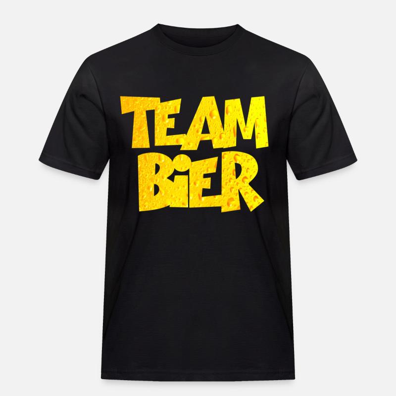 Team Bier - Männer Workwear T-Shirt - Schwarz