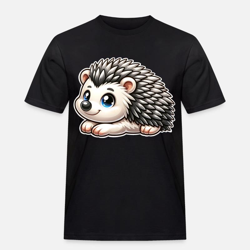 Igel - Männer Workwear T-Shirt - Schwarz