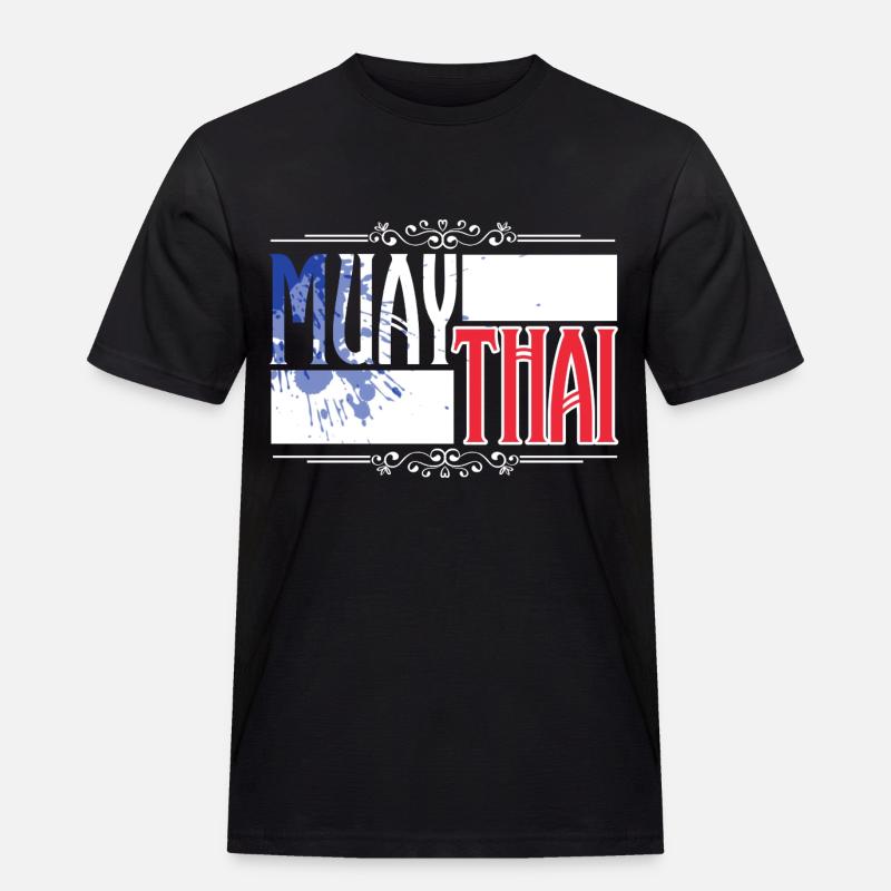 Muay Thai Frankreich - Männer Workwear T-Shirt - Schwarz