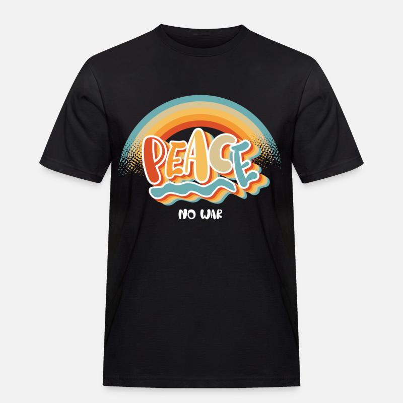 Peace - Männer Workwear T-Shirt - Schwarz
