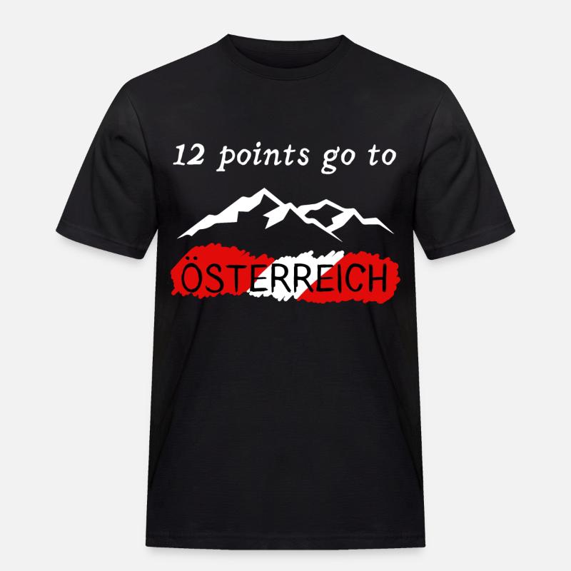 12 points go to Austria - Männer Workwear T-Shirt - Schwarz