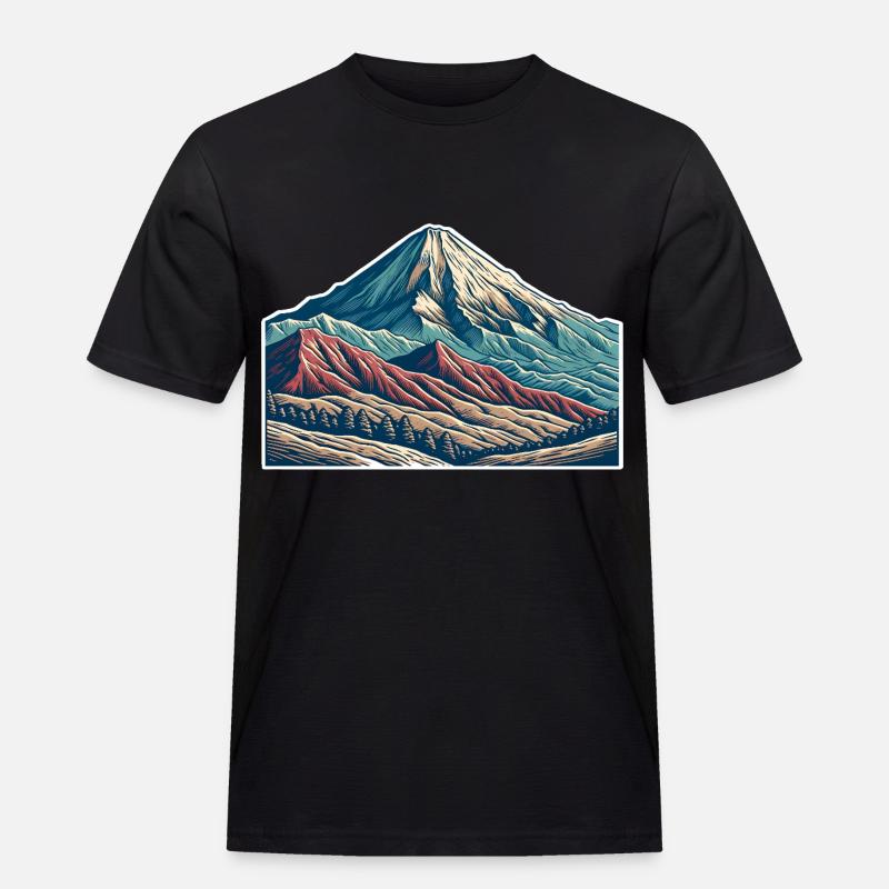 Berge - Männer Workwear T-Shirt - Schwarz