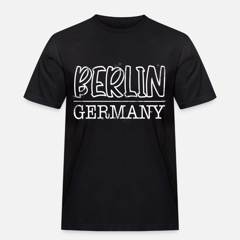 Berlin - Männer Workwear T-Shirt - Schwarz