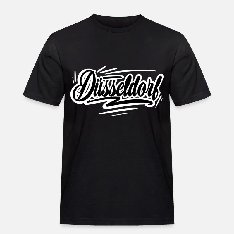 Düsseldorf - Männer Workwear T-Shirt - Schwarz