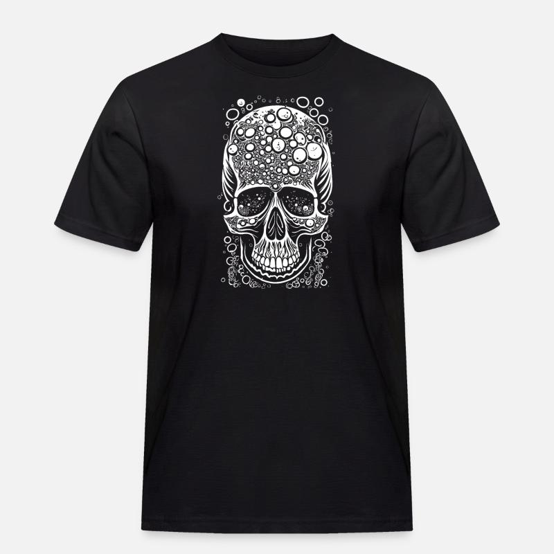 Magic skull with bubbles - Men's Workwear T-Shirt - black