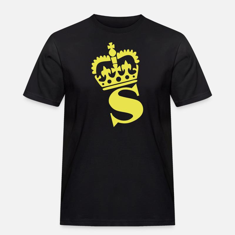 S – Name - Buchstabe - Männer Workwear T-Shirt - Schwarz