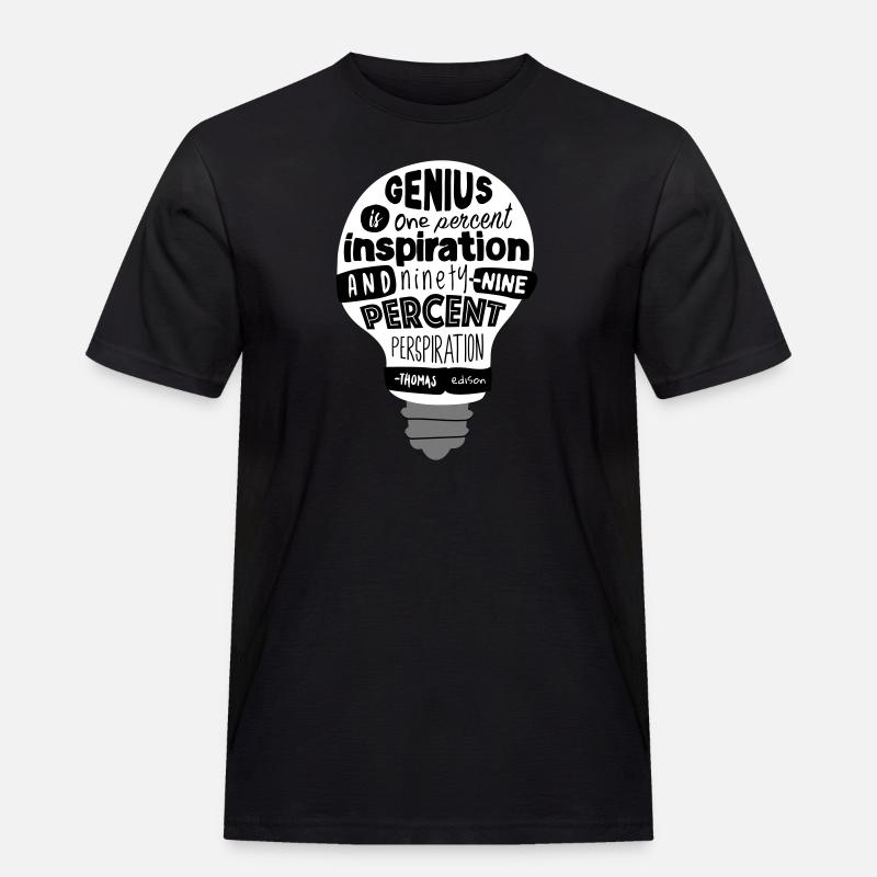 Zitat | Thomas Edison - Männer Workwear T-Shirt - Schwarz