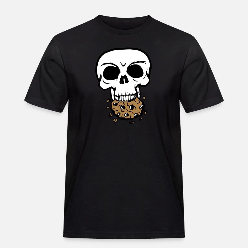 skallen död död dör huvudben skelett död - Arbets-T-shirt herr - svart