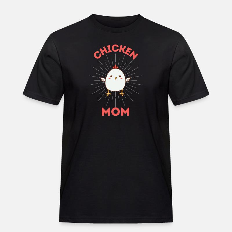 Chicken Mom - Männer Workwear T-Shirt - Schwarz