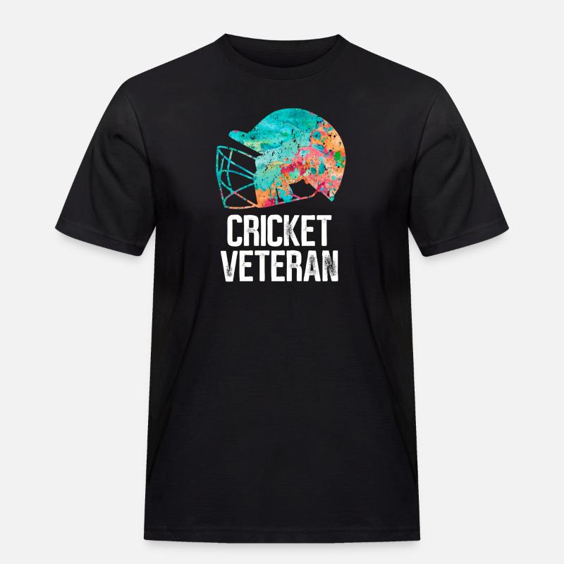 Cricket Veteran - Männer Workwear T-Shirt - Schwarz