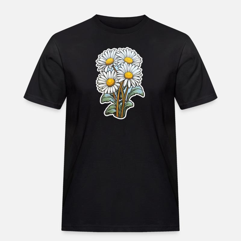 Gänseblümchen 4 Blüten - Männer Workwear T-Shirt - Schwarz