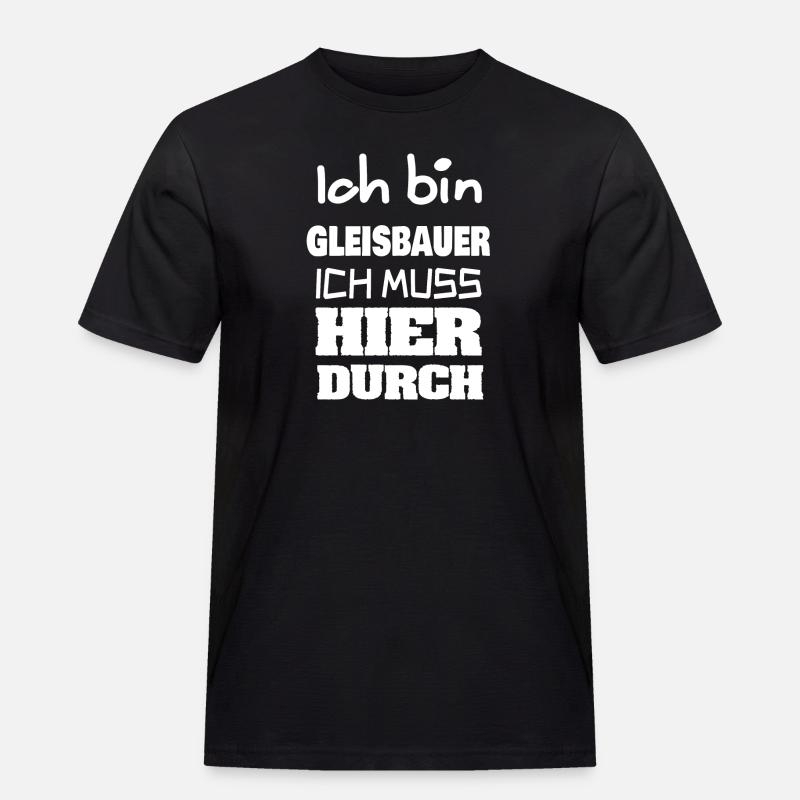 Gleisbauer als Beruf - Männer Workwear T-Shirt - Schwarz
