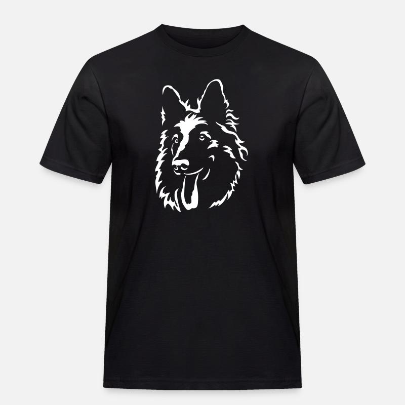 Schweizer Schäferhund Kopf "Black Edition" - Männer Workwear T-Shirt - Schwarz
