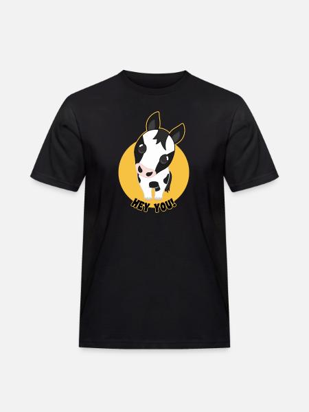 Pferd Cartoon "Hey You" - Männer Workwear T-Shirt - Schwarz