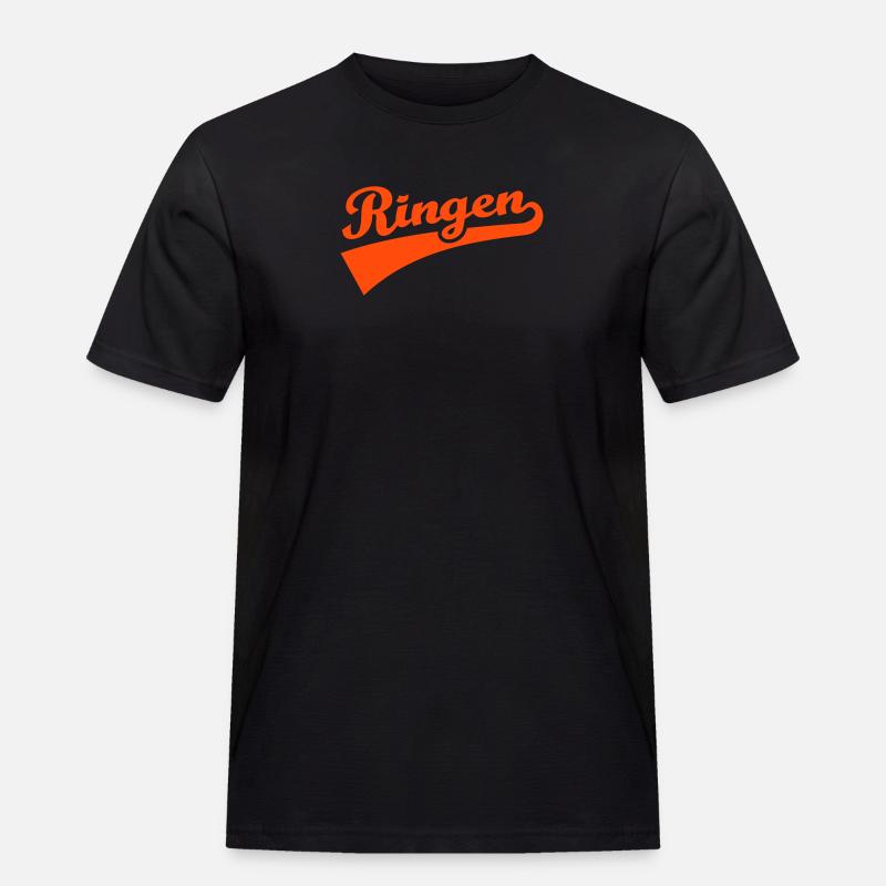 Ringen - Männer Workwear T-Shirt - Schwarz