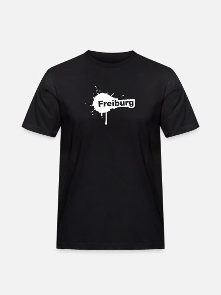 Freiburg Splatter - Männer Workwear T-Shirt - Schwarz