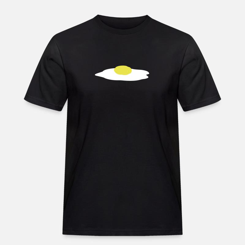 Spiegelei - Männer Workwear T-Shirt - Schwarz