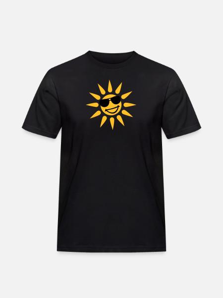Sonne - Männer Workwear T-Shirt - Schwarz