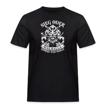 Sieg oder Walhalla - Männer Workwear T-Shirt - Schwarz - Vorne - AI Model Male 178 light (178cm)