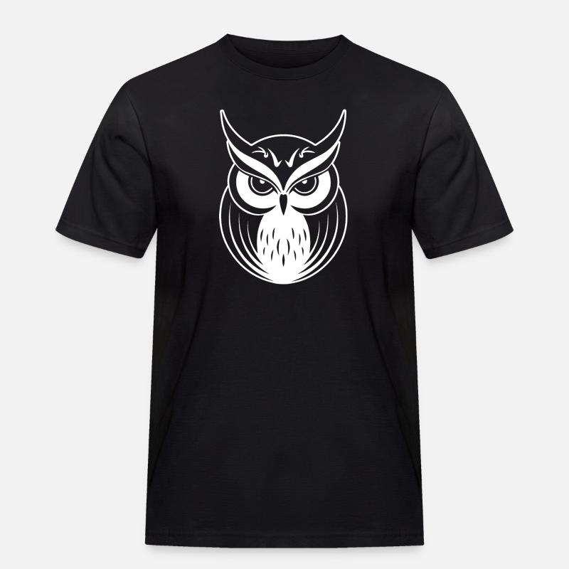 Eule Eulen Vogel Vögel - Männer Workwear T-Shirt - Schwarz