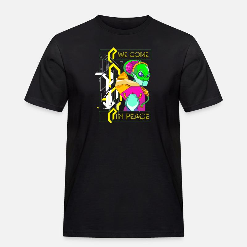 Zukunft Retro Synthwave Scifi - Männer Workwear T-Shirt - Schwarz