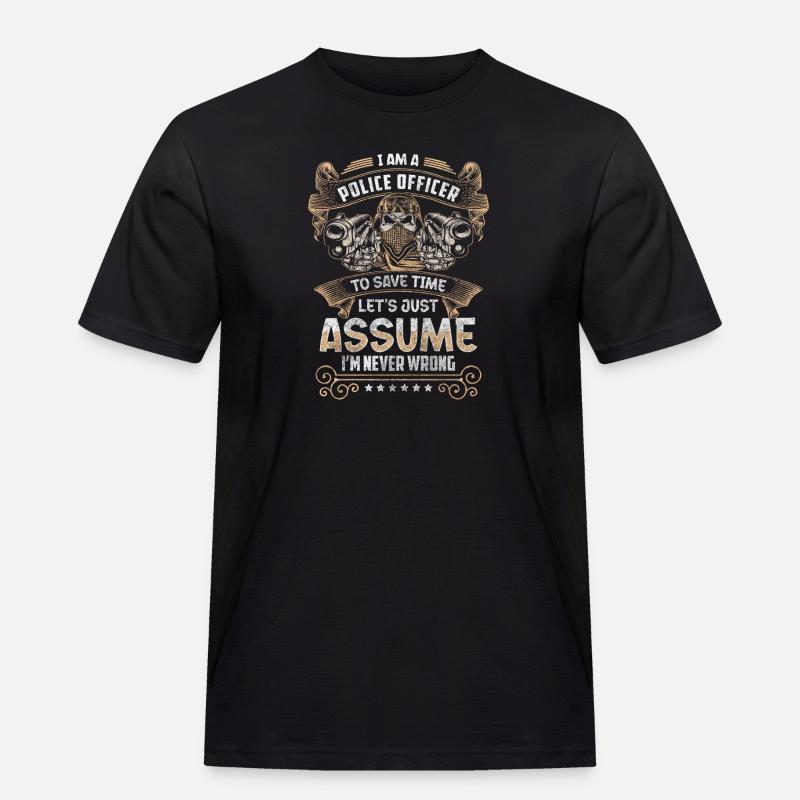 Polizei Recht Uniform Handschellen - Männer Workwear T-Shirt - Schwarz