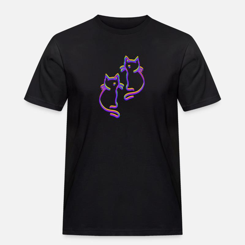 Regenbogen Katzen LGBT - Männer Workwear T-Shirt - Schwarz