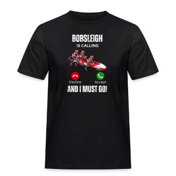 Bob ruft - Männer Workwear T-Shirt - Schwarz - Vorne - AI Model Male 178 light (178cm)