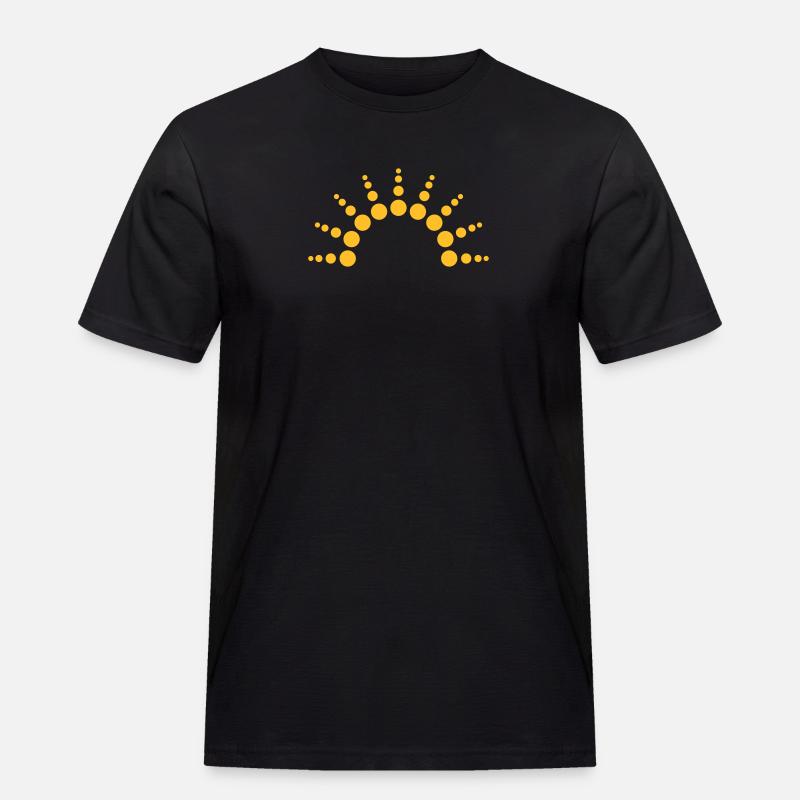 Half-circle circles points Sun logo - Men's Workwear T-Shirt - black