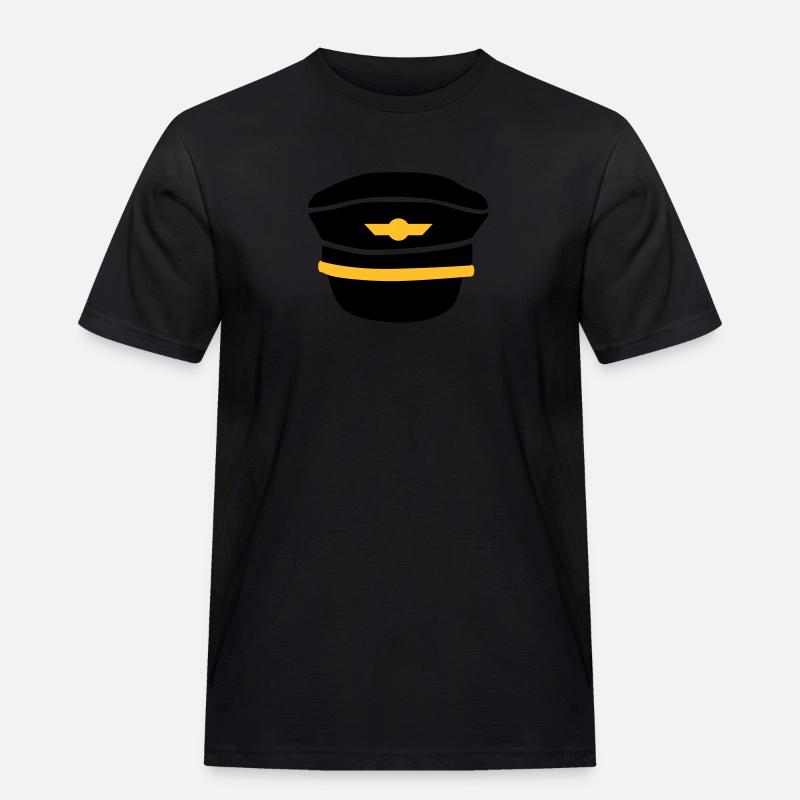 Pilot - Männer Workwear T-Shirt - Schwarz