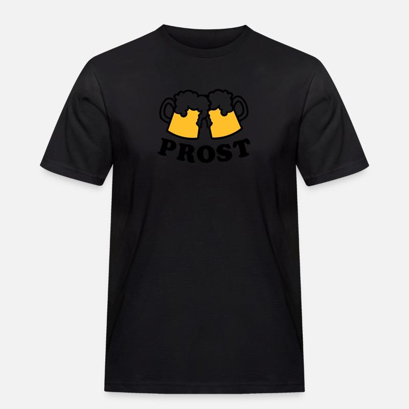 Bier - Männer Workwear T-Shirt - Schwarz