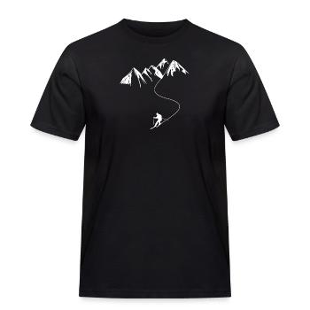 Skifahrer Skifahren Wintersport - Männer Workwear T-Shirt - Schwarz - Vorne - AI Model Male 178 light (178cm)