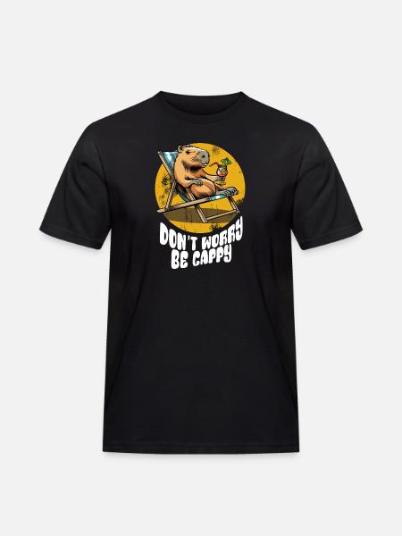 Ne vous inquiétez pas, soyez Cappy - Capybara - Vacances - T-shirt Workwear homme - noir