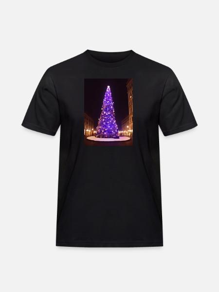 Purple Christmas Tree - Men's Workwear T-Shirt - black