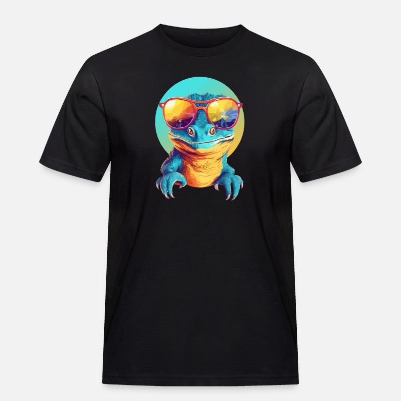 Mali die Eidechse - Männer Workwear T-Shirt - Schwarz