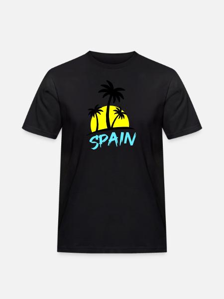 spain - Männer Workwear T-Shirt - Schwarz