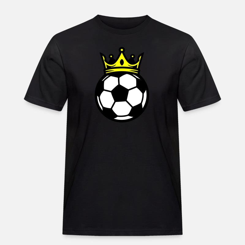 Fussball Ball Krone - Männer Workwear T-Shirt - Schwarz