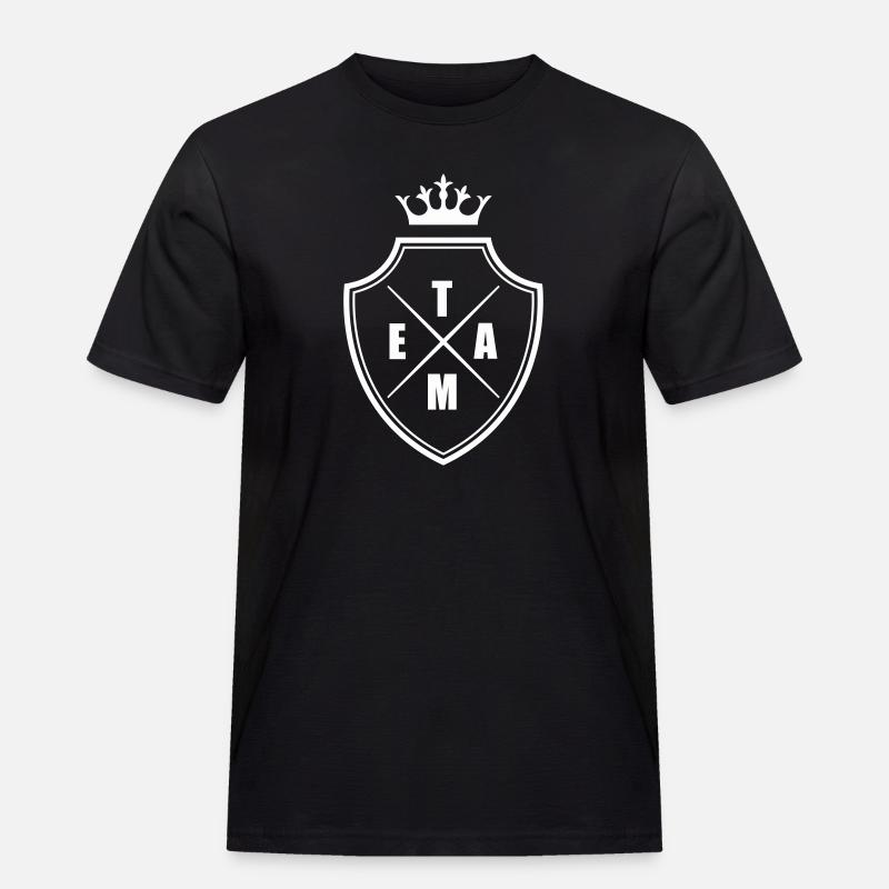 Team Wappen Crest - Männer Workwear T-Shirt - Schwarz