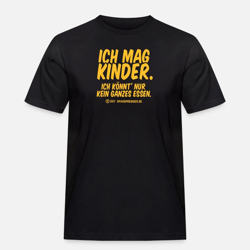 Ich mag Kinder - Männer Workwear T-Shirt - Schwarz